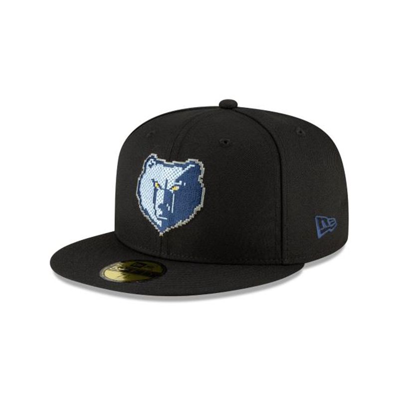 NBA Memphis Grizzlies Pixel 59Fifty Fitted (DQQ7734) - Black New Era Caps